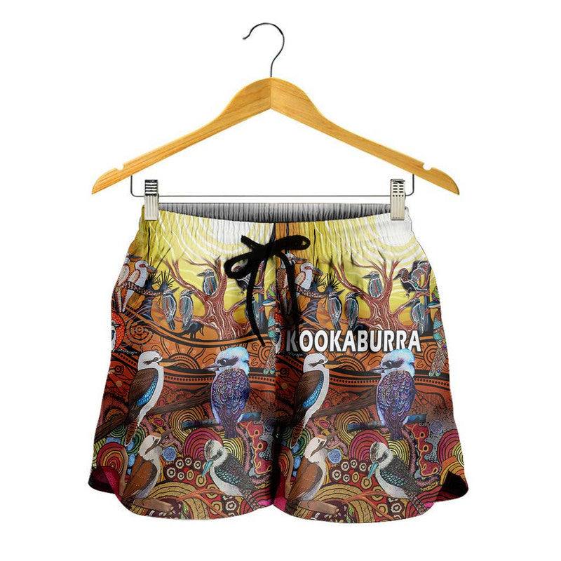 australia-kookaburra-dreaming-aboriginal-arty-style-women-short