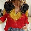 Aboriginal Flag Indigenous Sun Painting Art Casual Shirt