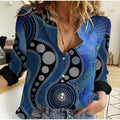 Australia Indigenous Flag Circle Dot Painting Art No.1 Casual Shirt