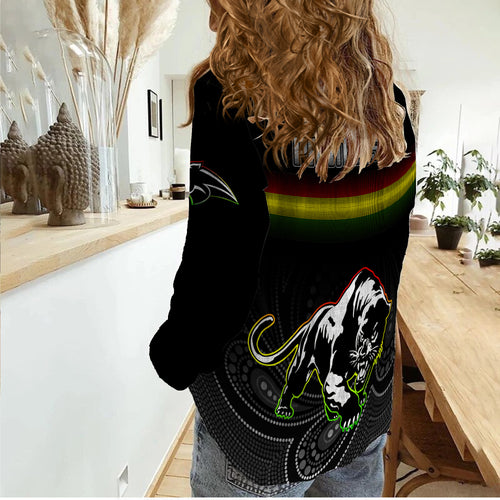Black Panthers Rugby League Aboriginal Women Casual Shirt - LT2