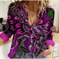 Aboriginal Lizard Casual Shirt Pink Color