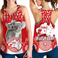 custom-personalised-australian-koala-christmas-vibe-with-aboriginal-dot-painting-style-no1-women-racerback-tank