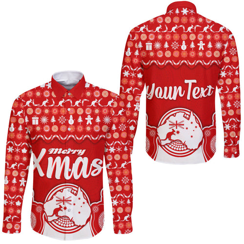 custom-personalised-australia-christmas-vibe-with-symbol-aboriginal-dot-painting-style-hawaii-long-sleeve-button-shirt