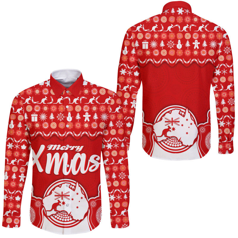 australia-christmas-vibe-with-symbol-aboriginal-dot-painting-style-hawaii-long-sleeve-button-shirt