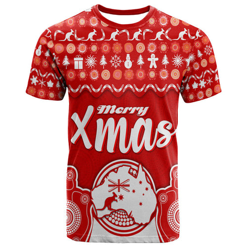 custom-personalised-australia-christmas-vibe-with-symbol-aboriginal-dot-painting-style-t-shirt