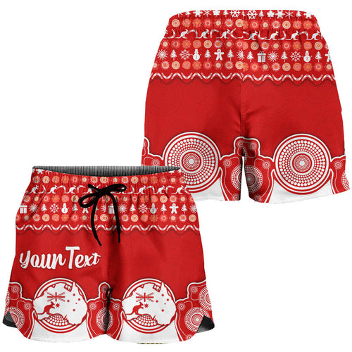 custom-personalised-australia-christmas-vibe-with-symbol-aboriginal-dot-painting-style-women-short
