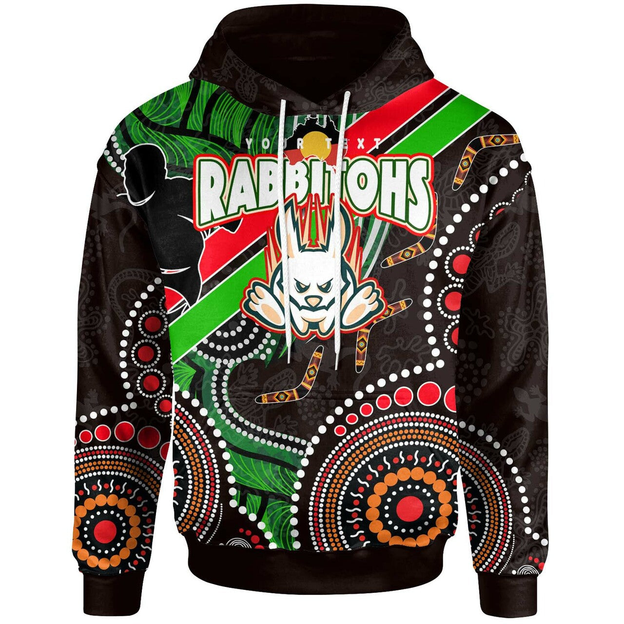 rabbitohs-rugby-hoodie-custom-rabbitohs-aboriginal-dreaming-patterns-australia-culture-hoodie
