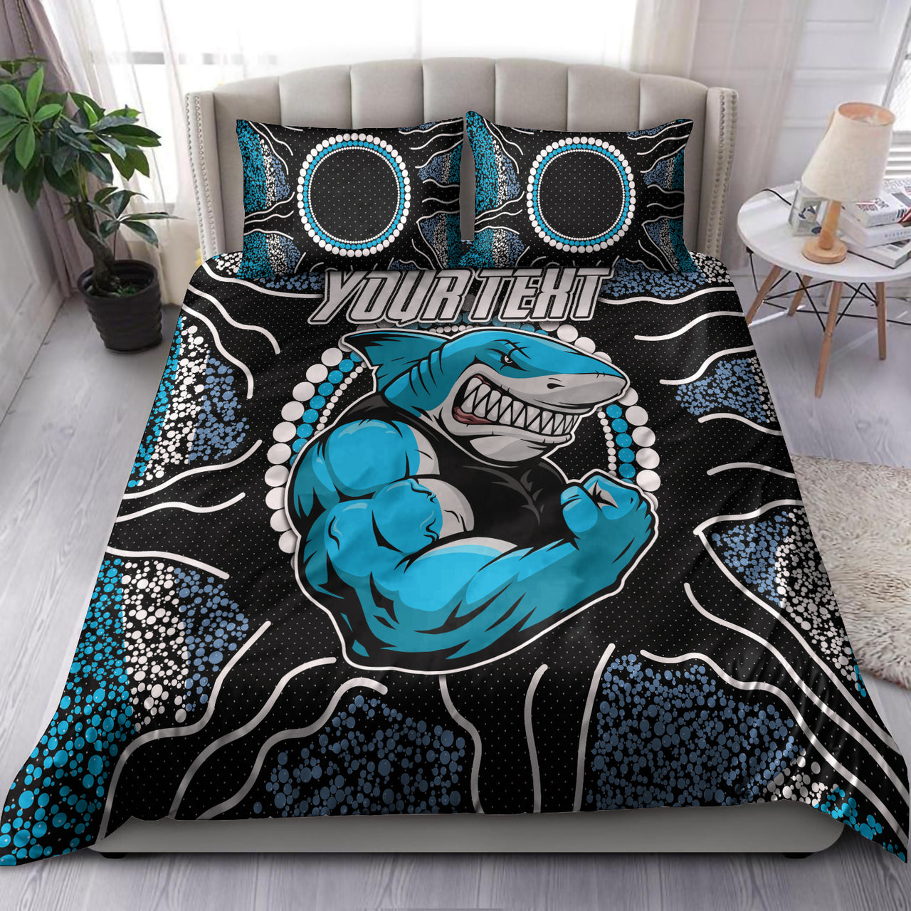 sharks-rugby-bedding-set-custom-indigenous-super-sharks-bedding-set