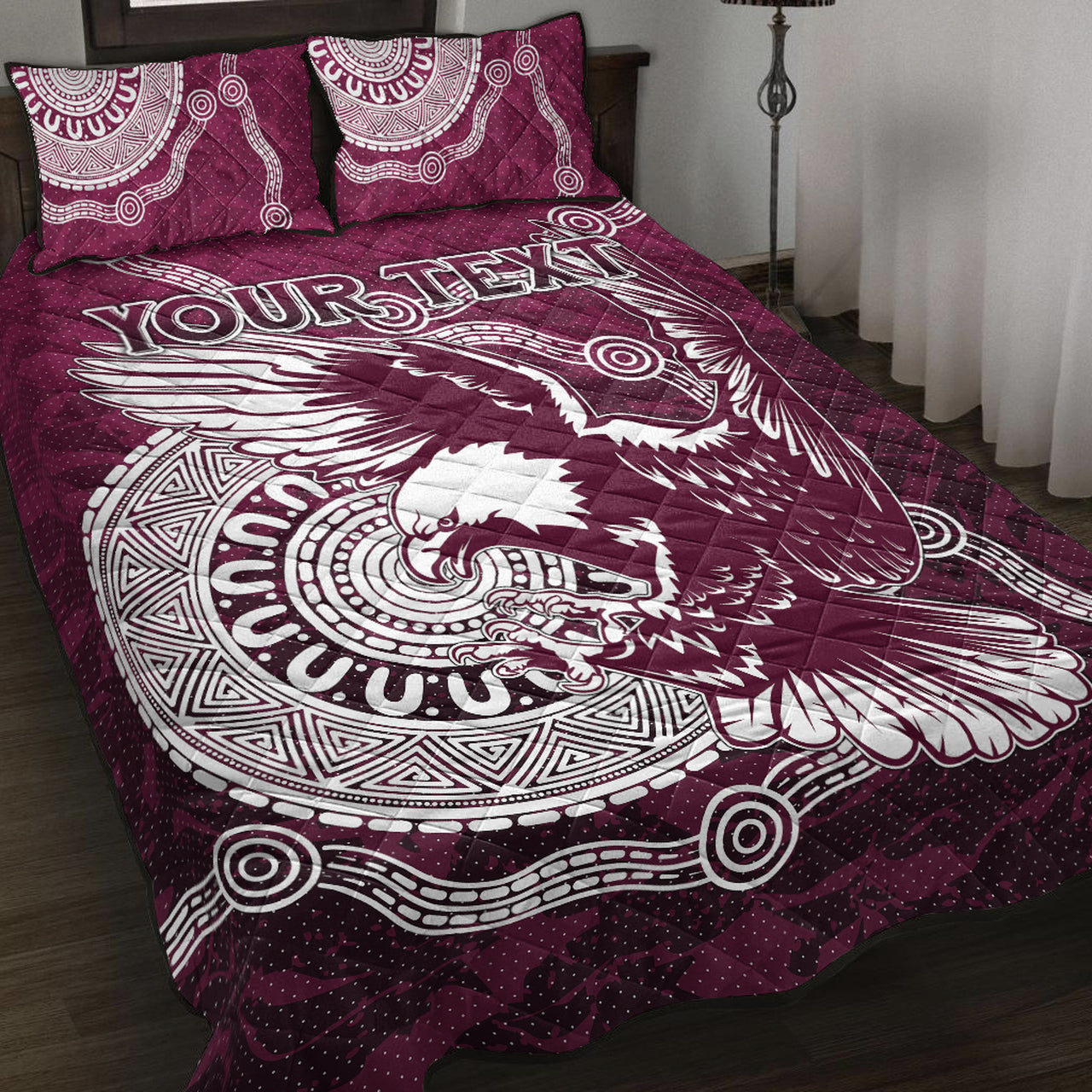 sea-eagles-rugby-quilt-bed-set-custom-super-eagles-quilt-bed-set