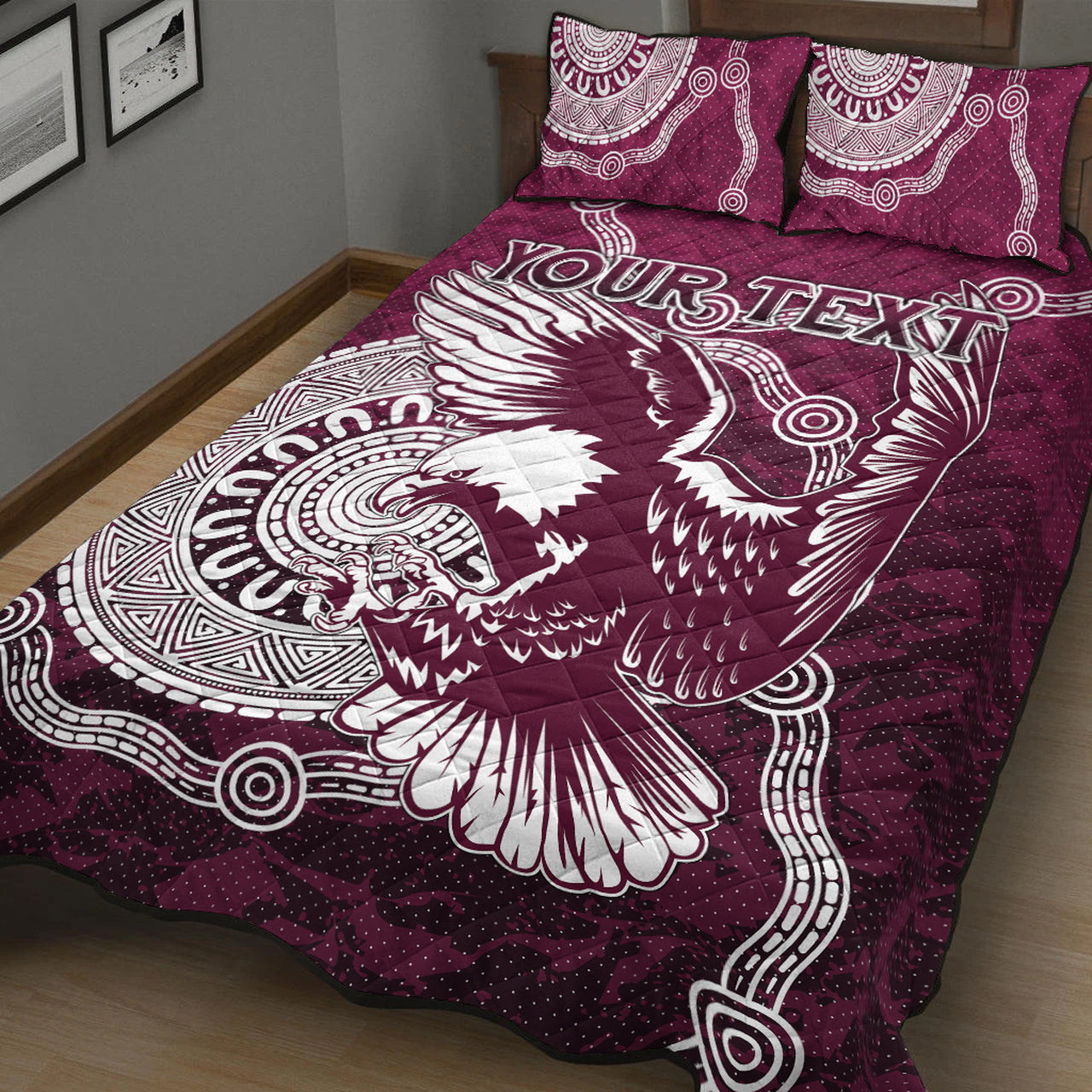 sea-eagles-rugby-quilt-bed-set-custom-super-eagles-quilt-bed-set