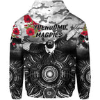 Yuendumu Magpies Football Club ANZAC Zip Up And Pullover Hoodie Indigenous Vibes LT8