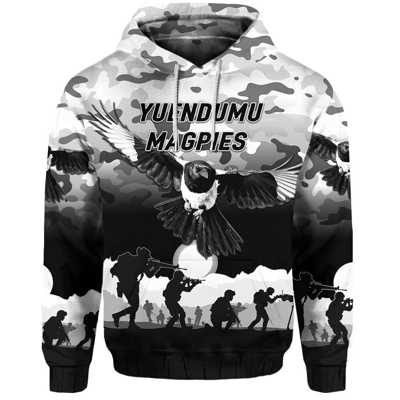Yuendumu Magpies Football Club ANZAC Zip Up And Pullover Hoodie Simple Style LT8