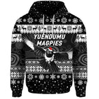 Yuendumu Magpies Football Club Hoodie Christmas Simple Style - Black LT8