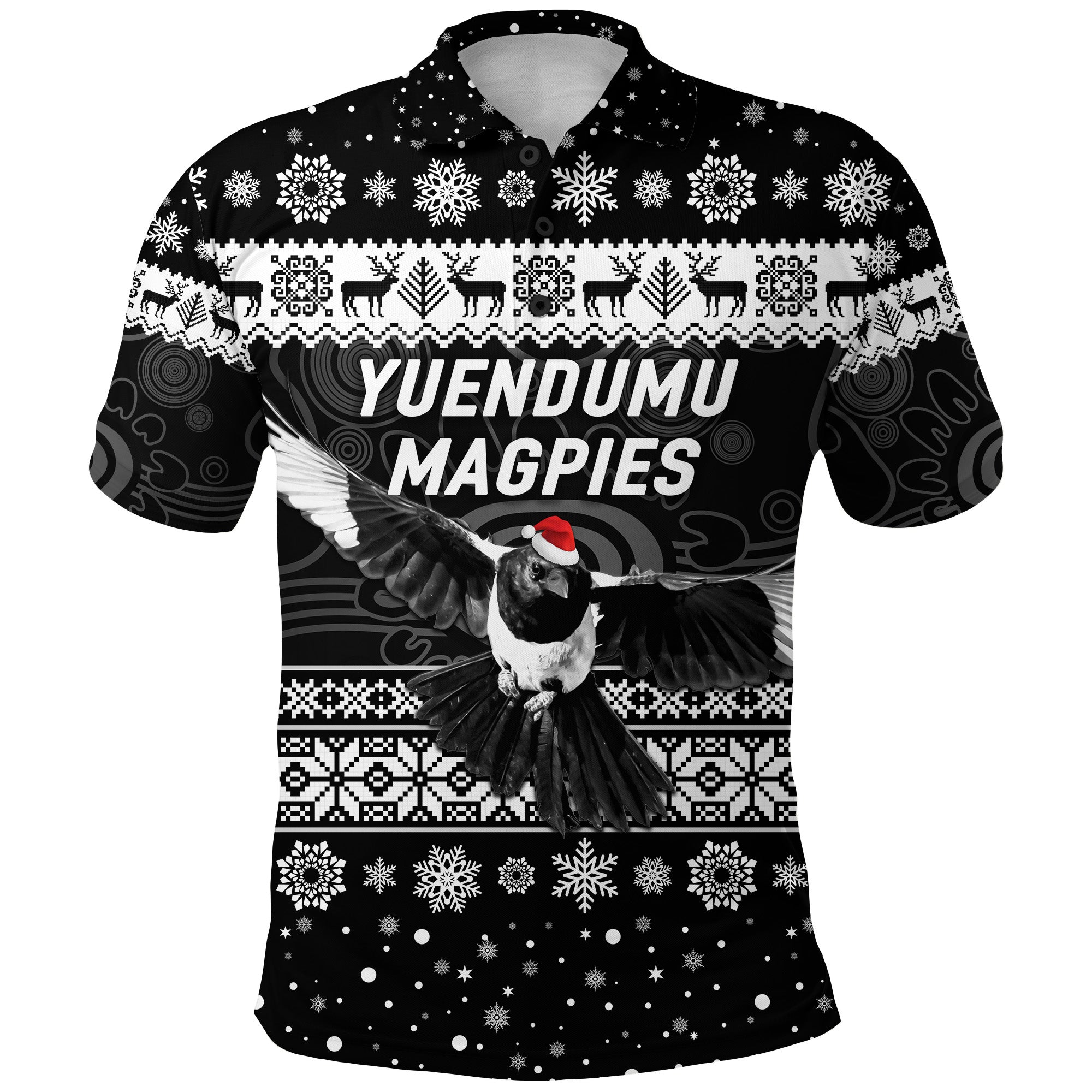 custom-personalised-yuendumu-magpies-football-club-polo-shirt-christmas-simple-style-black