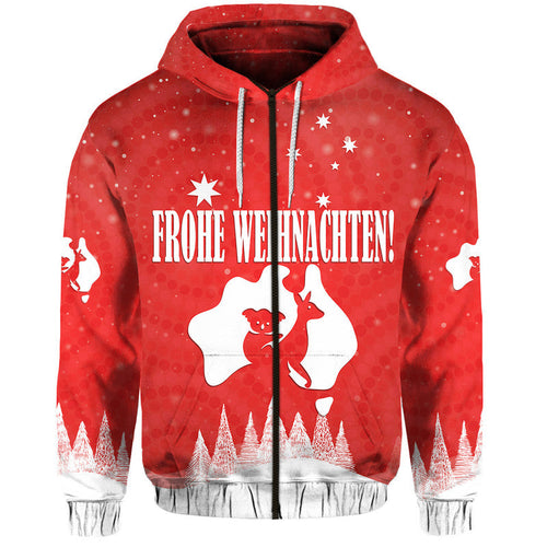 Australia Zip Up And Pullover Hoodie Yulefest Australian Xmas Tree Snow LT9