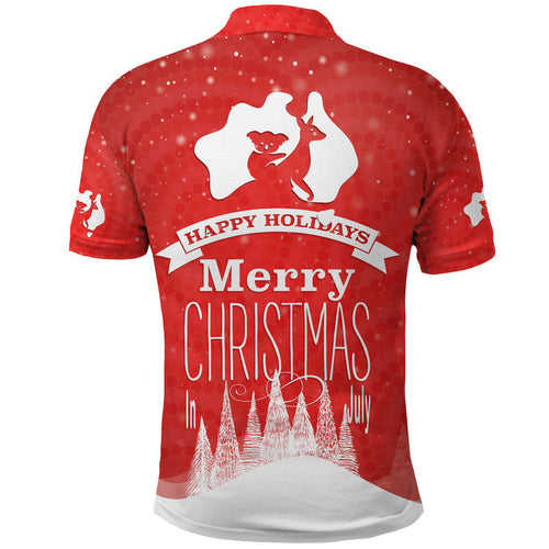 Australia Polo Shirt Yulefest Australian Xmas Tree Snow LT9