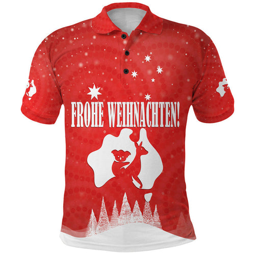 Australia Polo Shirt Yulefest Australian Xmas Tree Snow LT9