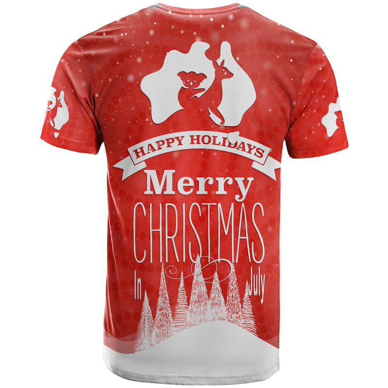 Australia T Shirt Yulefest Australian Xmas Tree Snow LT9