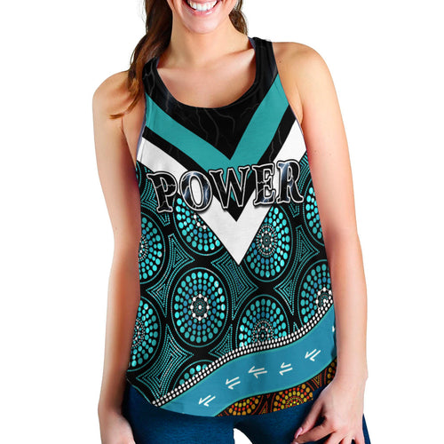 Power Indigenous 2021 Women Racerback Tank Proud Port Adelaide | Vibehoodie.co