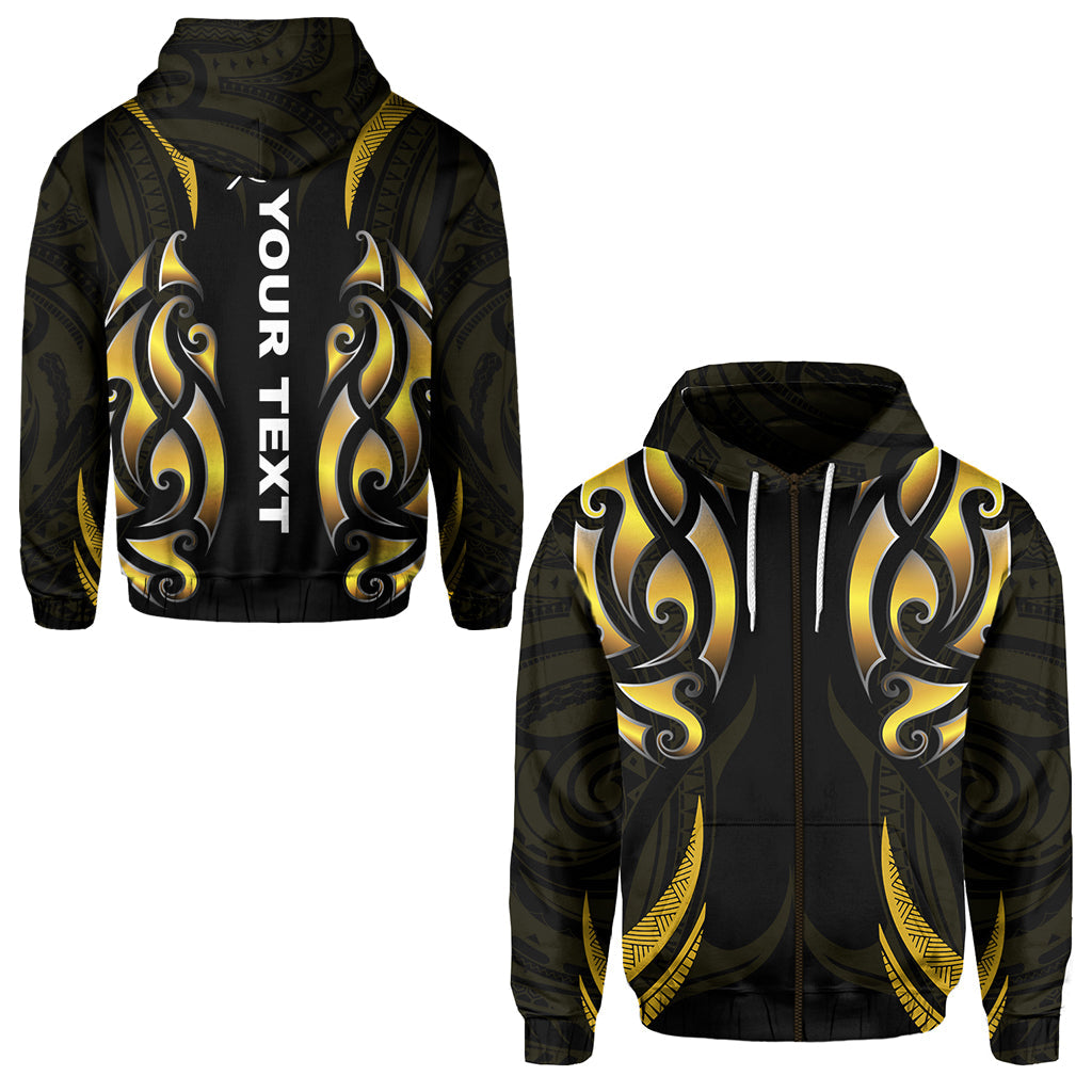 custom-personalised-new-zealand-maori-zip-hoodie-simple-love-gold