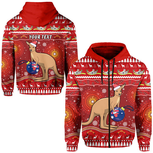 custom-personalised-australia-christmas-zip-hoodie-aboriginal-kangaroo