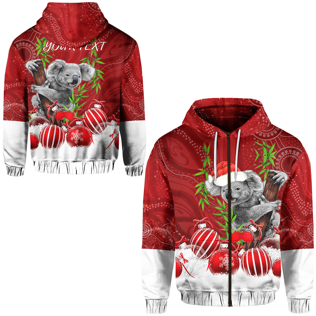 custom-personalised-australia-koala-aboriginal-zip-hoodie-merry-christmas