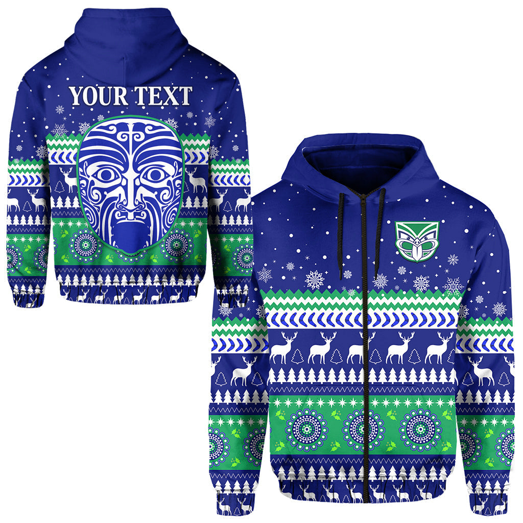 custom-personalised-warriors-zip-hoodie-merry-christmas-new-zealand