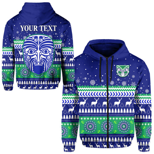 custom-personalised-warriors-zip-hoodie-merry-christmas-new-zealand