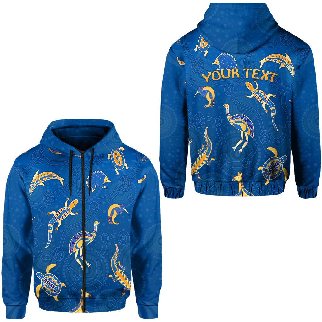 custom-personalised-aboriginal-art-zip-hoodie-animals-australia-version-blue