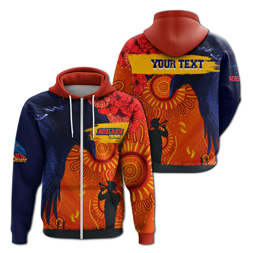 custom-personalised-adelaide-crows-indigenous-anzac-day-zip-hoodie-we-will-remember