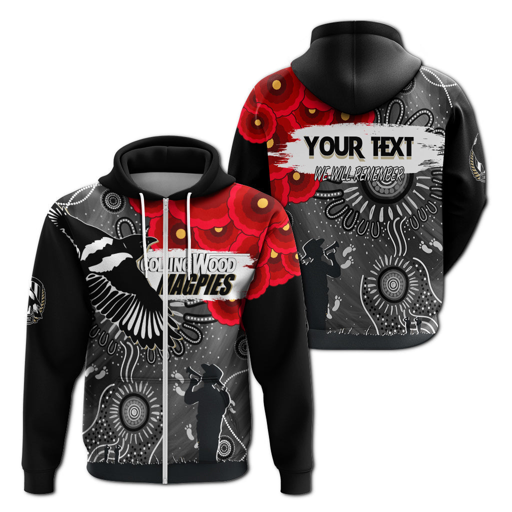 custom-personalised-collingwood-magpies-indigenous-anzac-day-zip-hoodie-we-will-remember