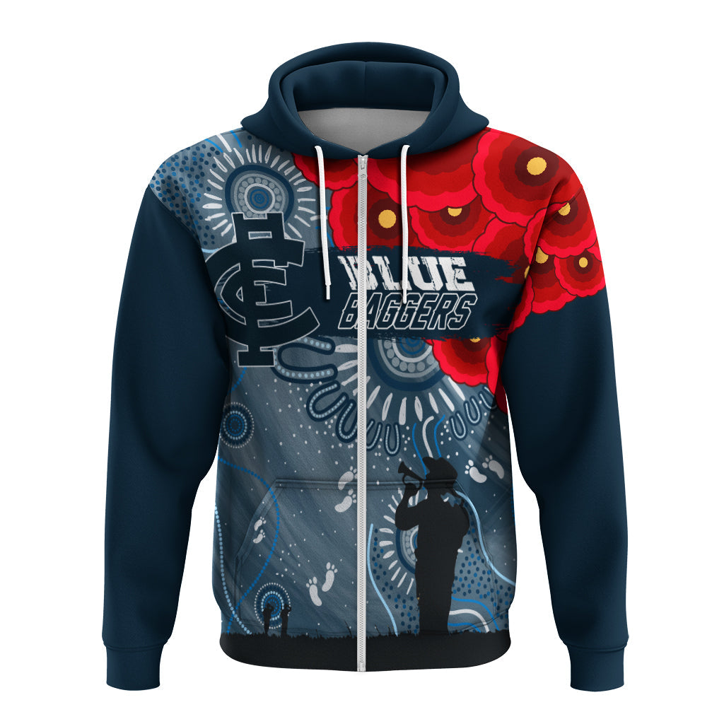 custom-personalised-carlton-blue-baggers-indigenous-anzac-day-zip-hoodie-we-will-remember