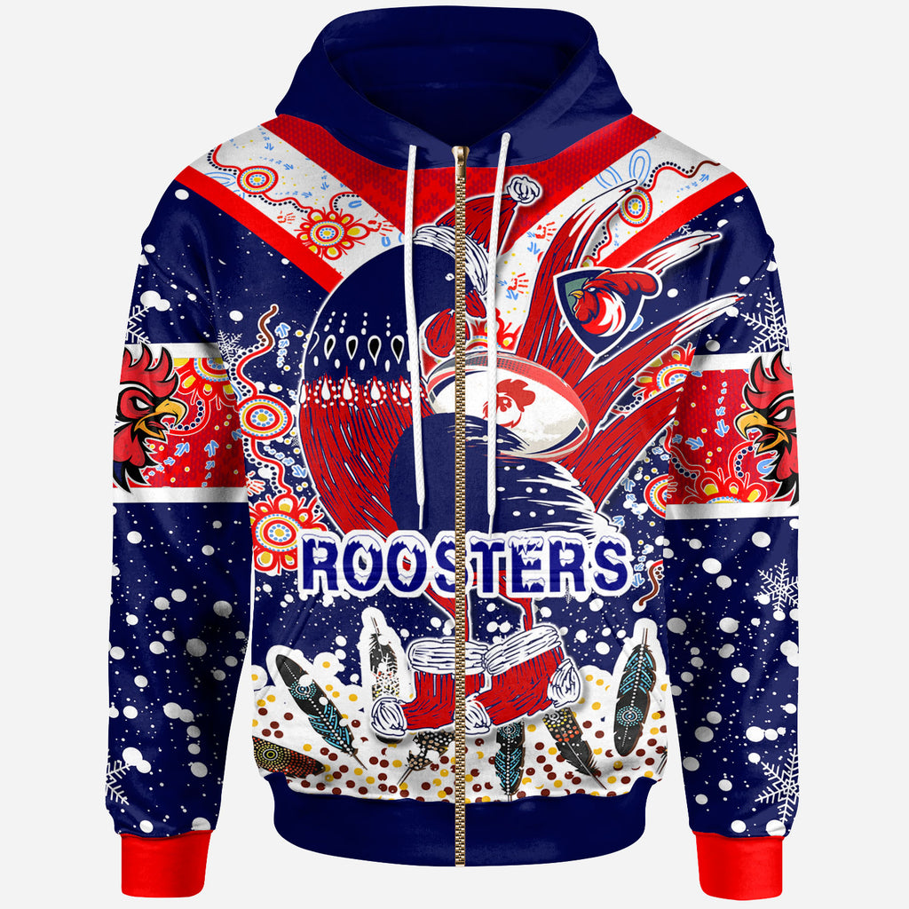 roosters-rugby-christmas-hoodie-custom-merry-christmas-sydney-roosters-indigenous-hoodie