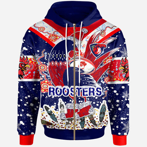 roosters-rugby-christmas-hoodie-custom-merry-christmas-sydney-roosters-indigenous-hoodie