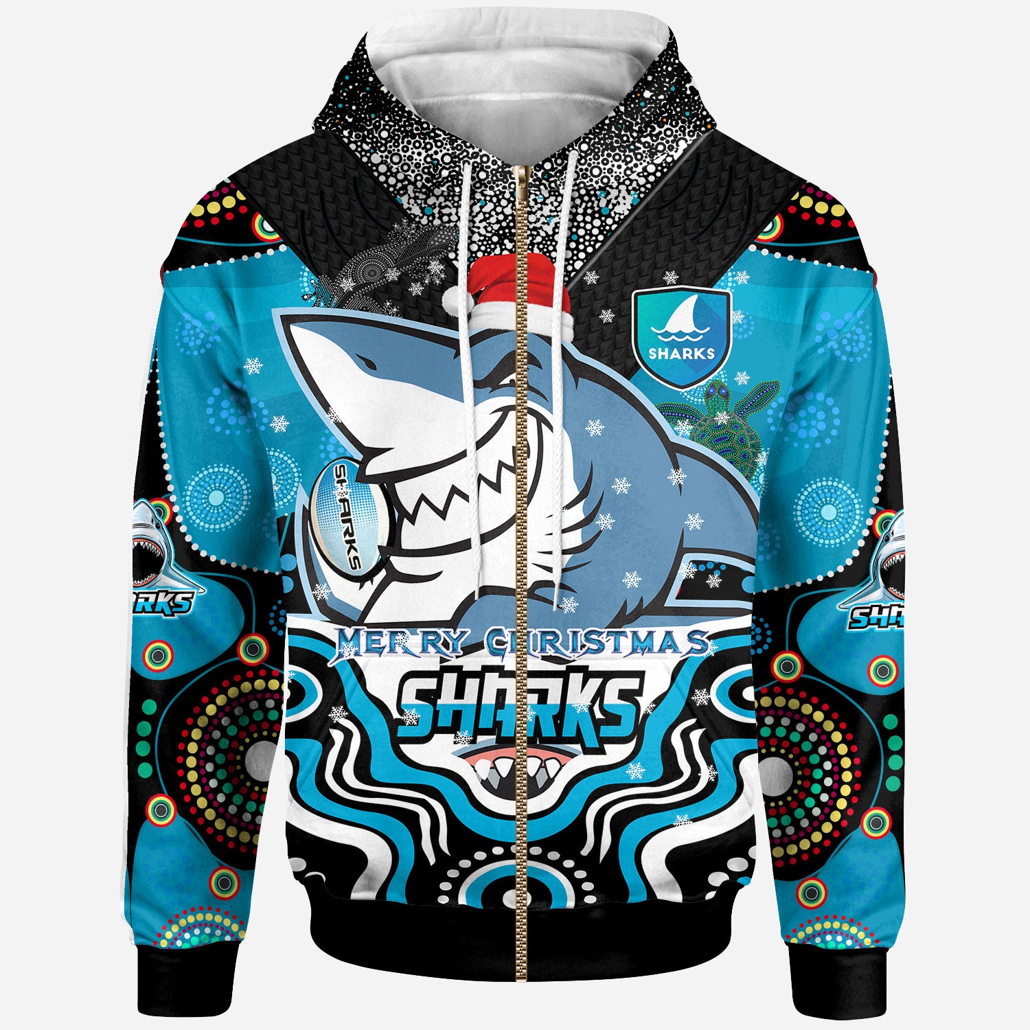 sharks-rugby-christmas-hoodie-custom-christmas-super-sharks-indigenous-hoodie