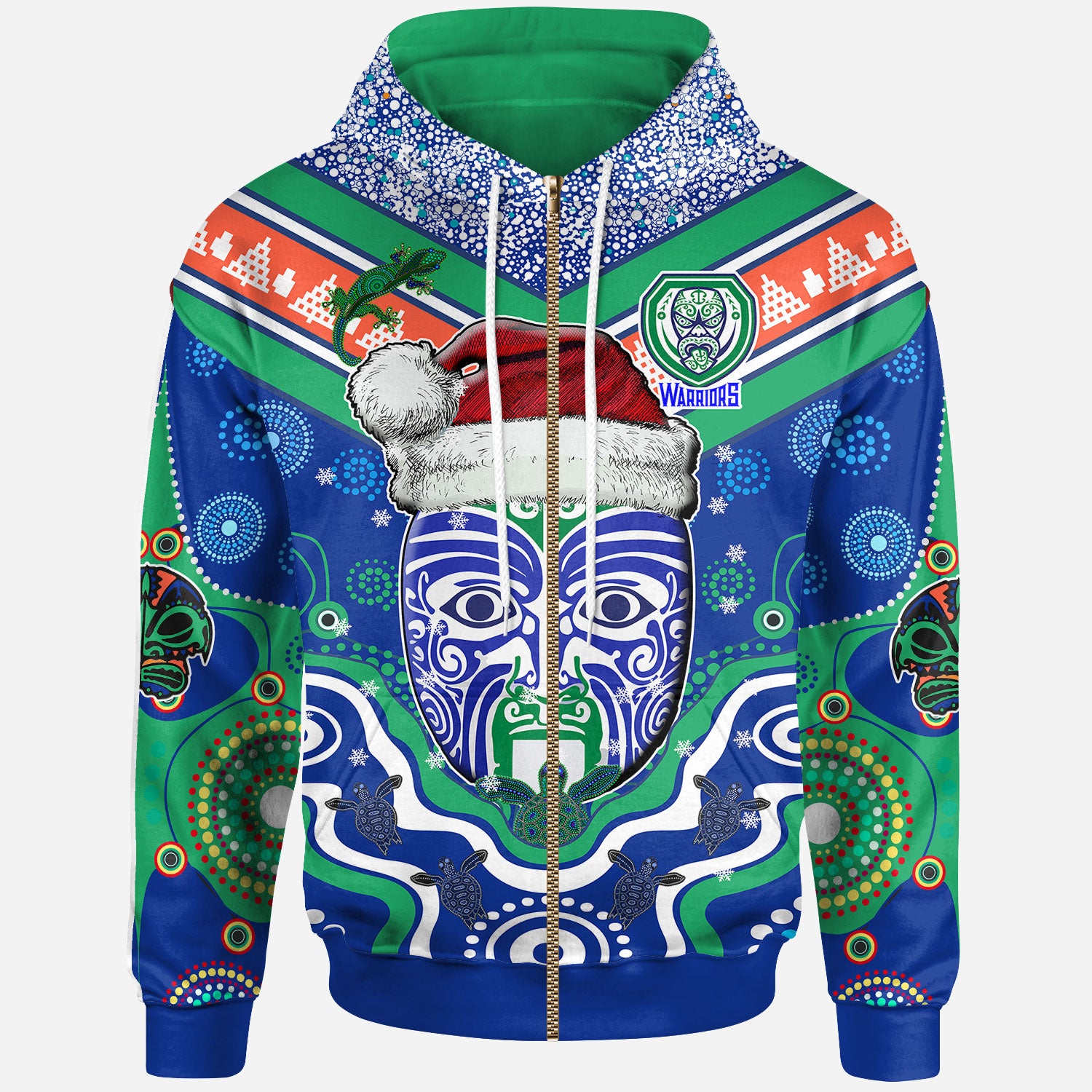 warriors-rugby-christmas-hoodie-custom-merry-new-zealand-warriors-christmas-indigenous-hoodie