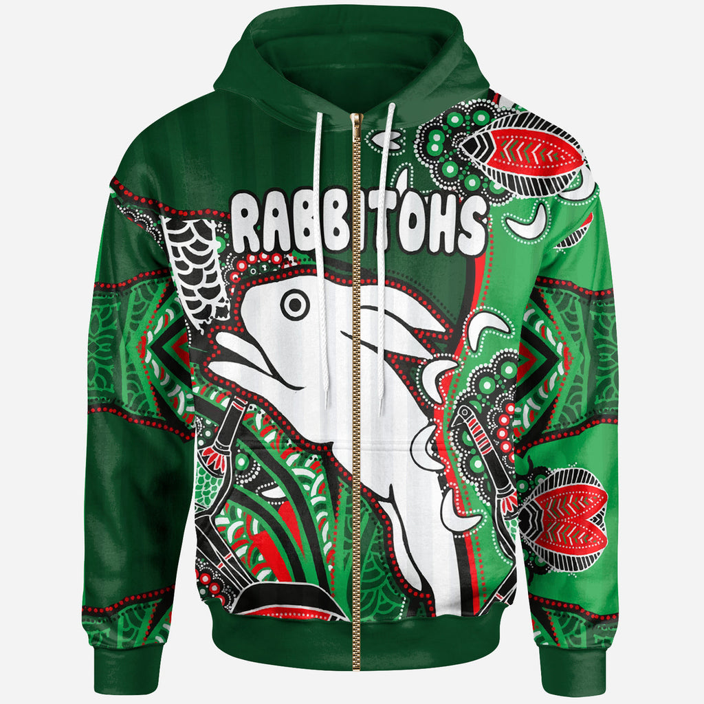 south-sydney-rabbitohs-rugby-custom-hoodie-indigenous-dreaming-rabbitohs