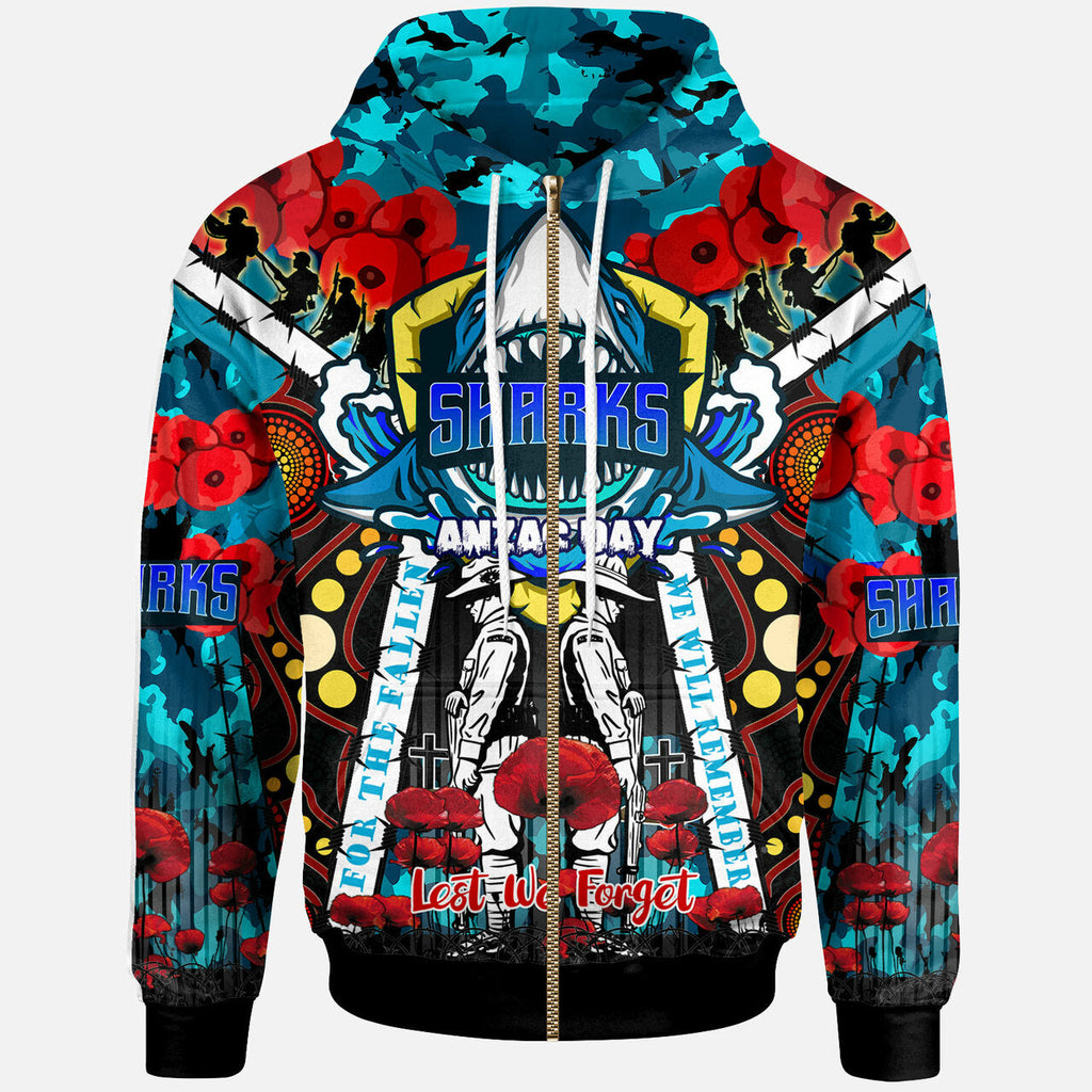sharks-rugby-anzac-day-watercolour-custom-hoodie-remembrance-cronulla-sutherland-sharks-with-poppy-flower