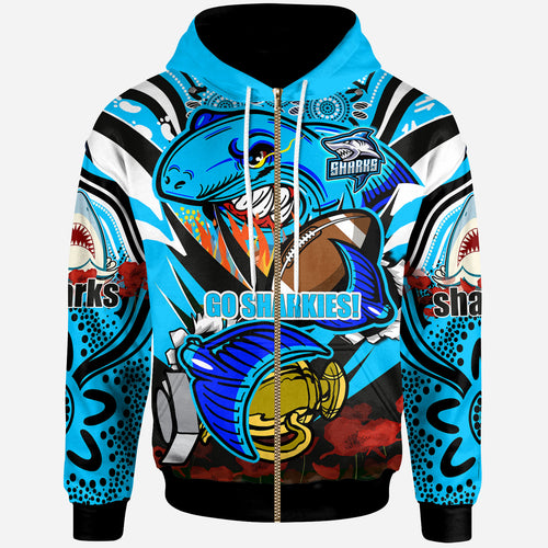 sharks-premierships-rugby-hoodie-custom-go-sharkies-champion-claw-scratch-aboriginal-culture-hoodie
