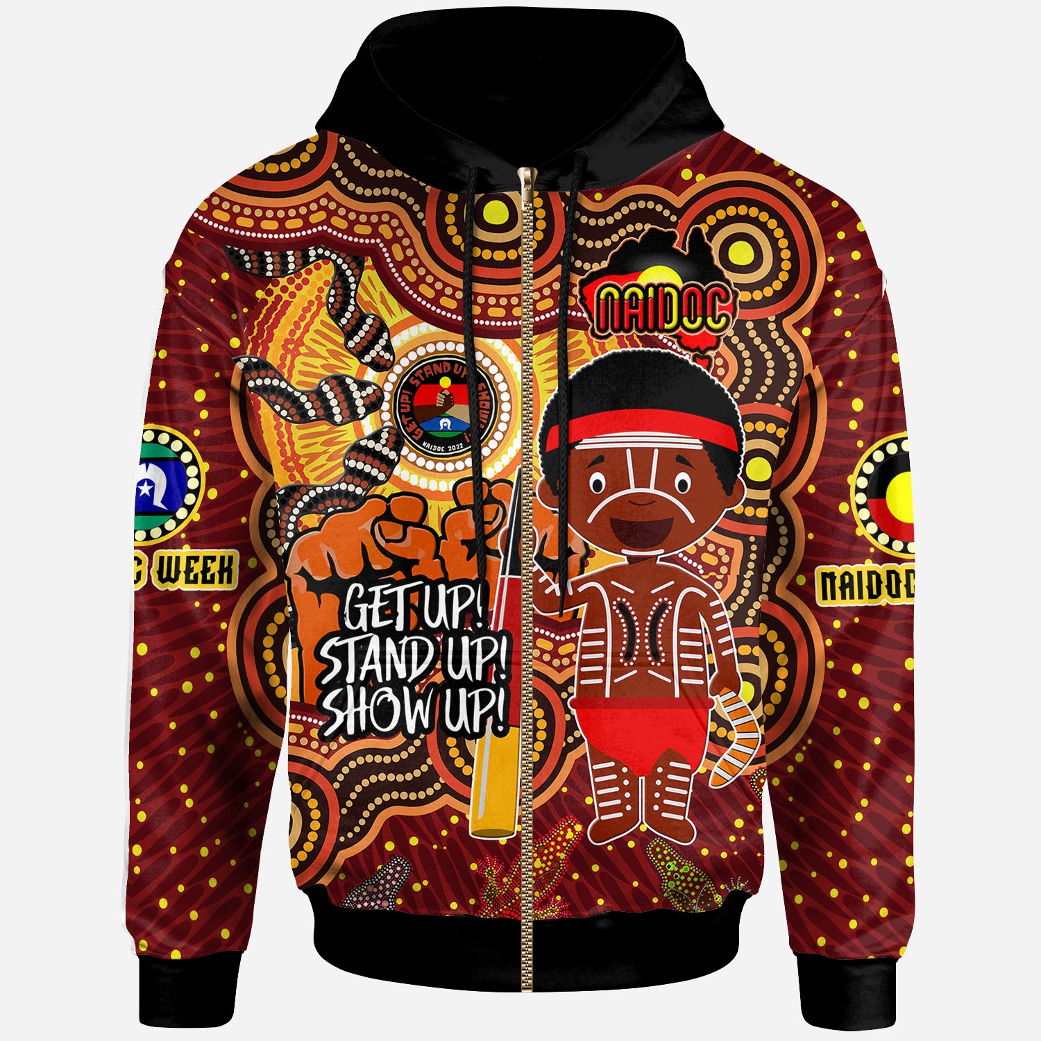 australia-naidoc-week-custom-hoodie-aussie-naidoc-boy-with-animals-in-aboriginal-inspired-and-torres-strait-islander-culture-hoodie