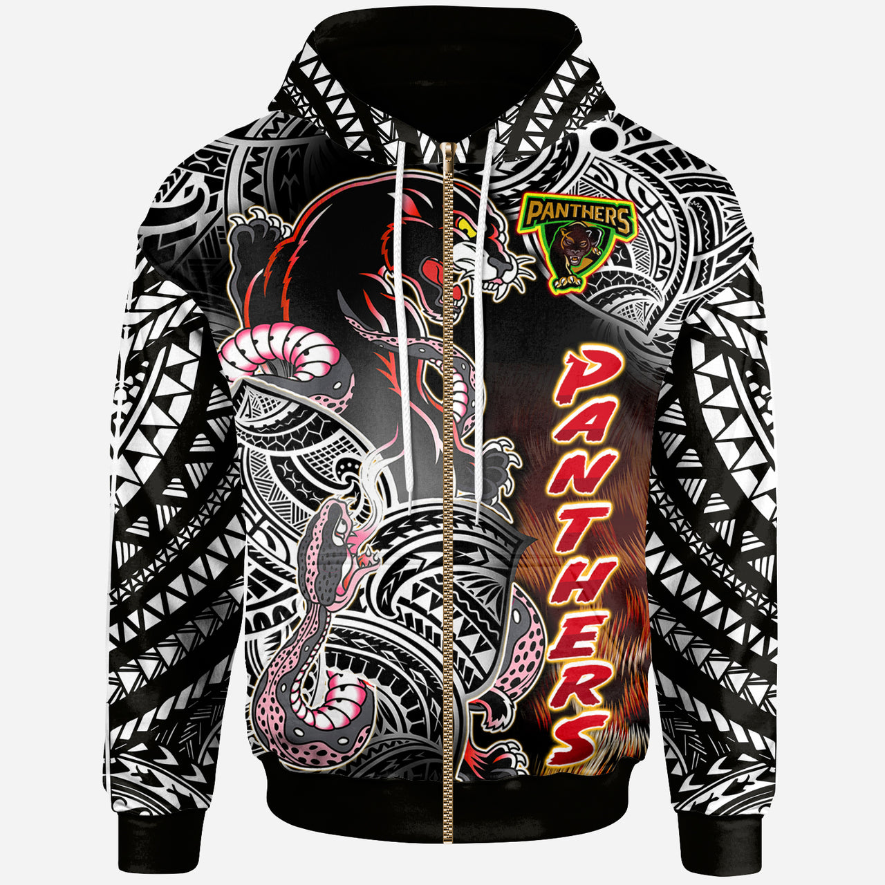 panthers-rugby-polynesian-hoodie-custom-wild-black-penrith-panthers