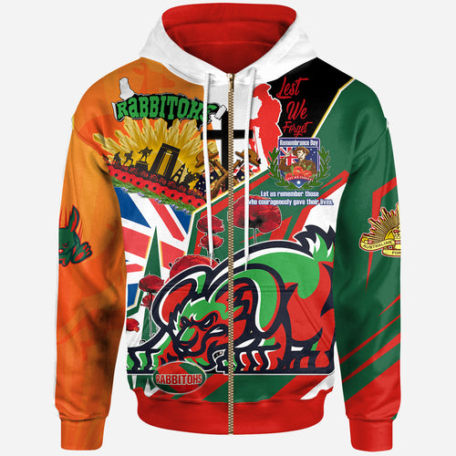 rabbitohs-rugby-hoodie-custom-remembrance-rabbitohs-anzac-quote-with-poppy-and-rosemary-hoodie