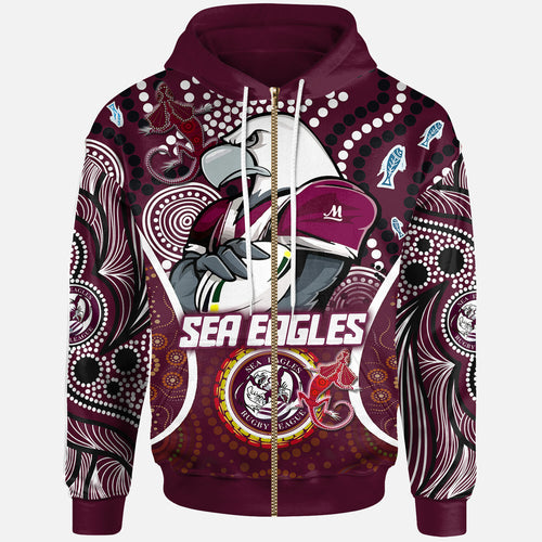 sea-eagles-rugby-hoodie-custom-manly-sea-eagles-mascot-with-aboriginal-art-personalised-player-and-number-hoodie