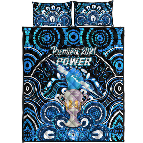 port-adelaide-power-indigenous-quilt-bed-set-football-2021-premiers-trophy