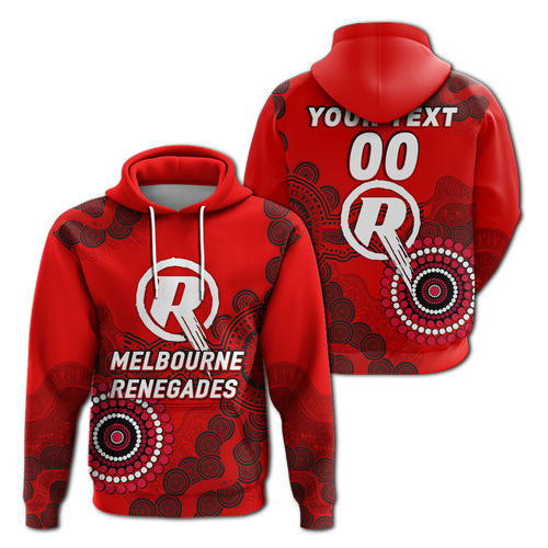 (Custom Personalised) Melbourne Renegades Aboriginal Art Cricket 2022 Hoodie