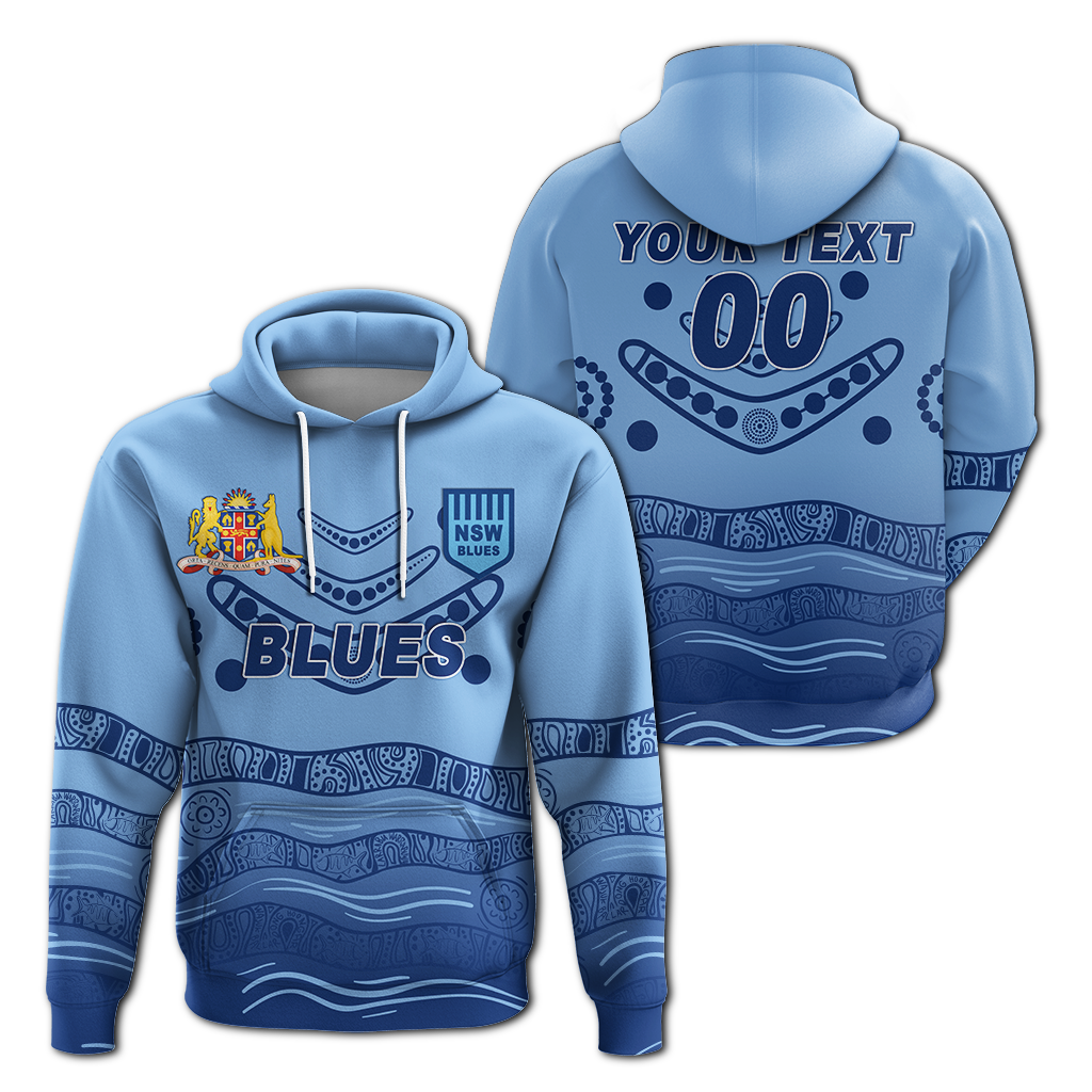 (Custom Personalised) New South Wales Blues Aboriginal  Indigenous Hoodie - LT12