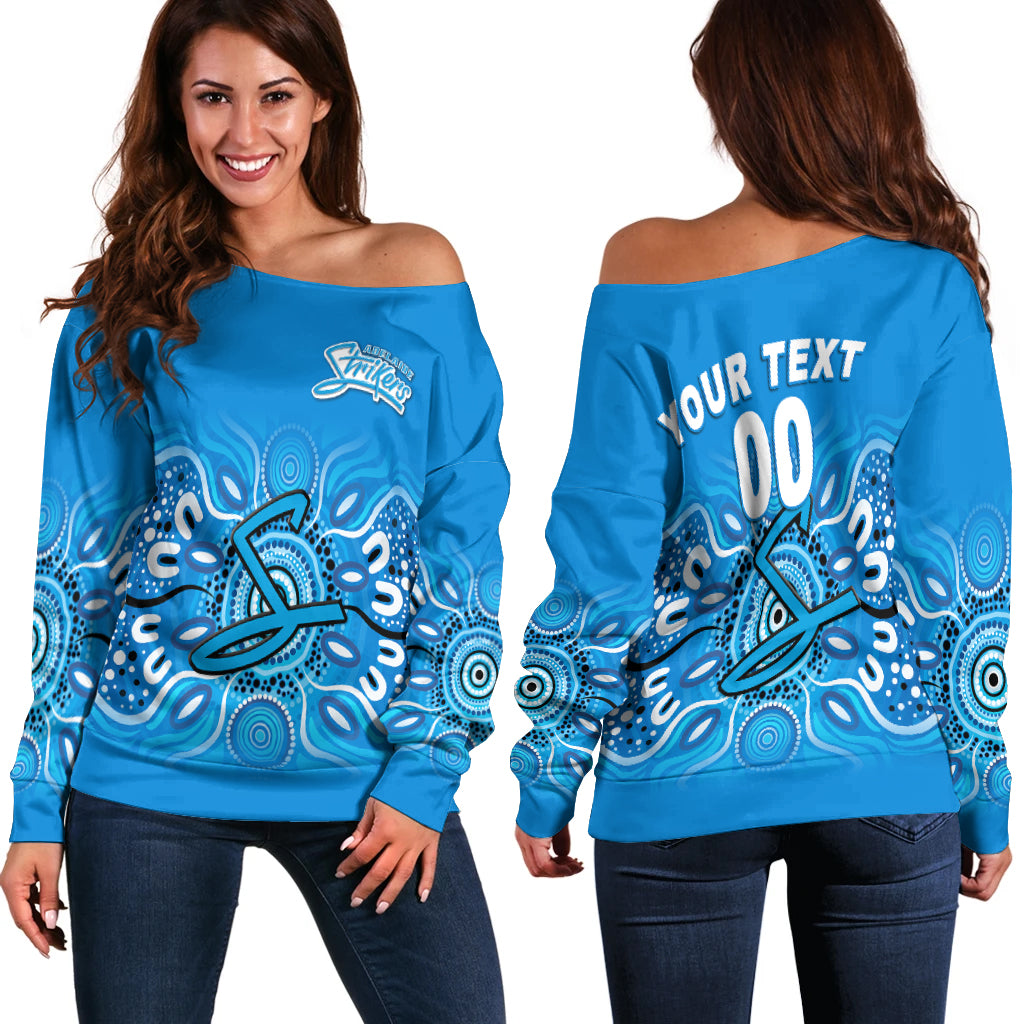 (Custom Personalised) Adelaide Strikers Aboriginal Cricket 2022 Women Off Shoulder Sweater - LT12