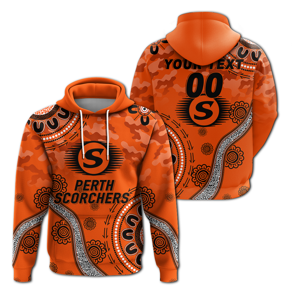 (Custom Personalised) Perth Scorchers ANZAC Day Aboriginal Hoodie - LT12
