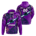 (Custom Personalised) Storm Rugby ANZAC Day Camouflage Indigenous Art Hoodie - LT12