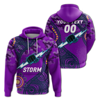 (Custom Personalised) Storm Rugby ANZAC Day Camouflage Indigenous Art Hoodie - LT12